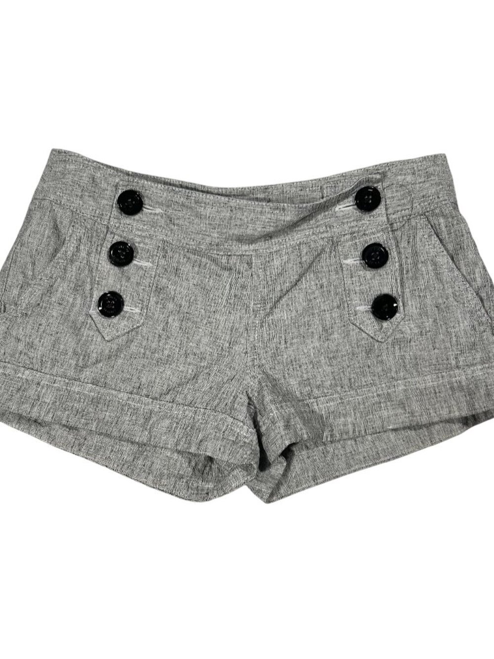 Express Gray Sailor-Style Button Shorts